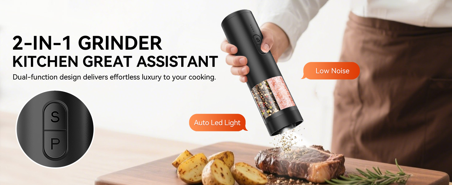 automatic salt and pepper grinder set
