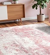 Macgace Modern Abstract Rugs for Living Room, 4'x6' Machine Washable Area Rug with Non Slip Backi...