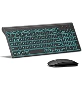TopMate Wireless Gaming Keyboard and Mouse Ultra Slim Combo, 2.4G Silent Compact USB 2400DPI Mous...