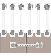 Fursafe&amp;Q Child Safety Cabinet Proofing, Baby Cabinet Locks Adhesive Adjustable Child Safety Stra...