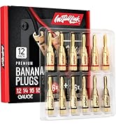 Install Link Banana Plugs for Speaker Wire 12/14/16/18 Gauge (6 Red + 6 Black=12 Pcs)