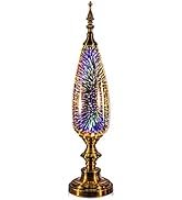 Porseme Table Lamp Decorative Turkish Arabian Desk Lamp with Handmade 3D Effect Glass and Bronze ...