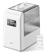 MIraMix 6L Humidifier for Bedroom, Aeocky Warm and Cool Mist, 600mL/h Output, Smart Humidity Cont...