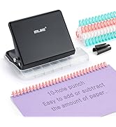 IMLIKE 10-Hole Binding Machine for Planners - Metal Manual Binding System with 10 Multi-Color 30-...
