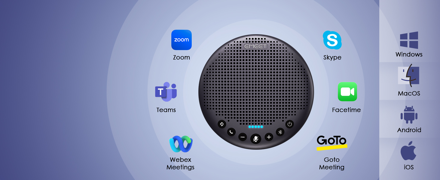 Widely Compatibility for EMEET Luna Plus conference speaker