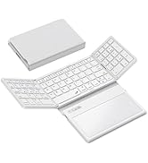 GEODMAER Foldable Bluetooth Keyboard, Portable Full Size Folding Keyboard with Large Touchpad, Nu...