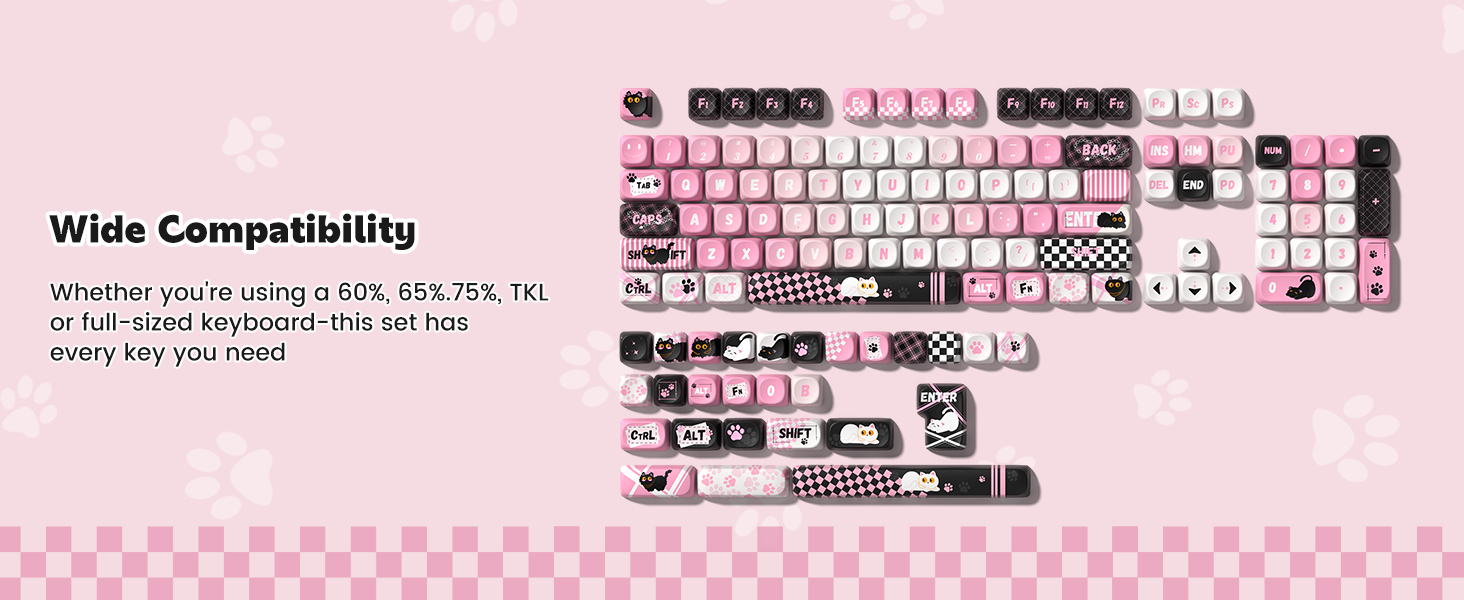 130 Keys keycaps for Wide Compatibility