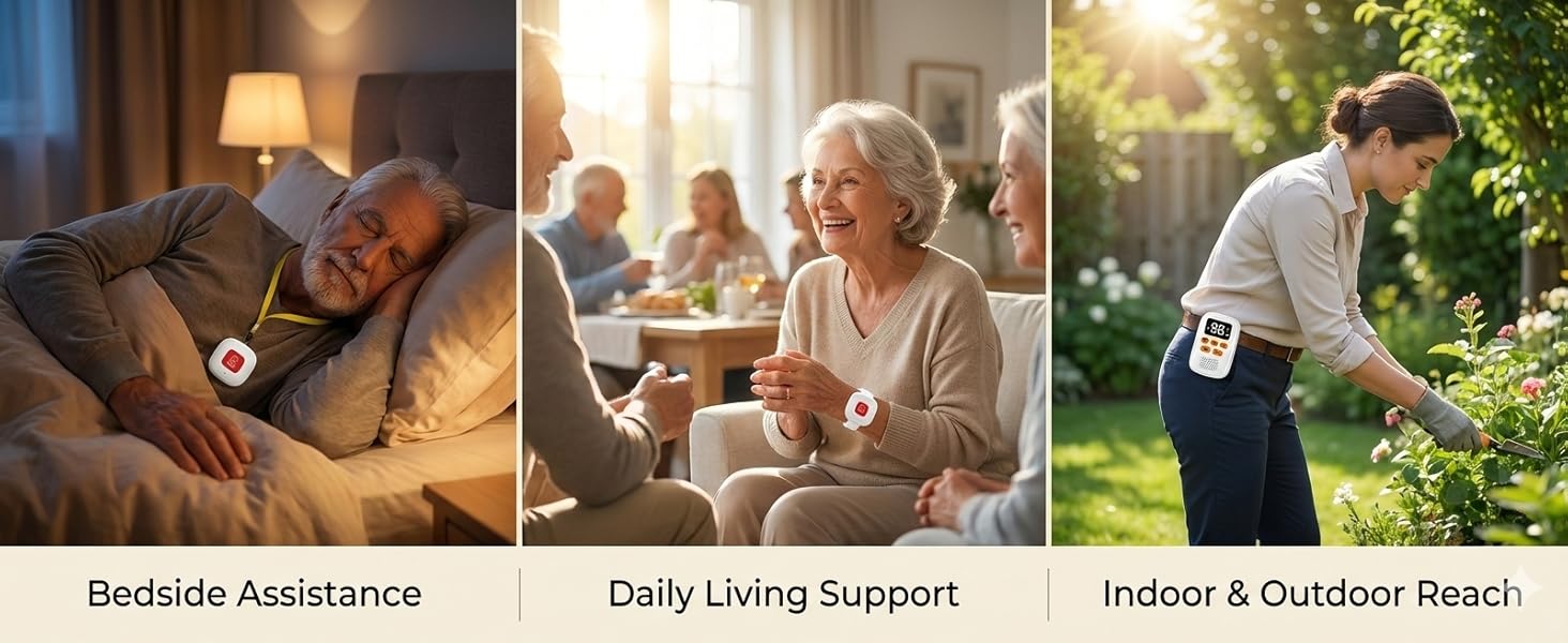 PILSAMAS wireless caregiver pager system for elderly safety.