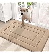 Smiry Dog Door Mat for Muddy Paws Indoor Entrance, Absorbs Moisture and Dirt Low-Profile Doormat,...