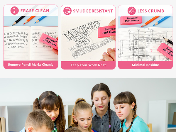 pink erasers