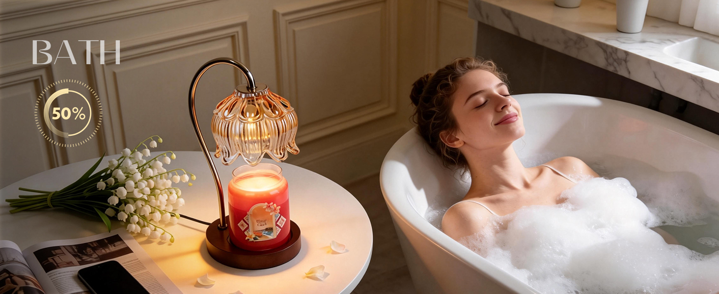 flower dimmable candle warmer lamp with timer