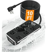 Outdoor Power Strip Weatherproof, Waterproof Surge Protector with 6 Wide Outlet with 3 USB Ports,...