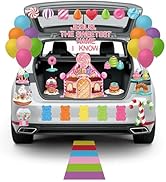 K1tpde 66PCS Halloween Candyland Trunk or Treat Outdoor Car Decoration Kit with Sweet Candy Lolli...