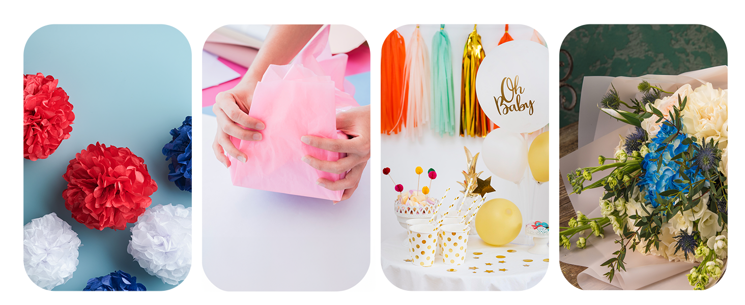 Easy to Use - Our craft tissue paper is easy to fold and cut
