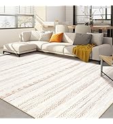 Area Rug Living Room Rugs: 8x10 Large Soft Machine Washable Boho Moroccan Farmhouse Neutral Stain...
