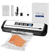 Vacuum Sealer Machine with 55 Count 8"x12" Food Sealers Bags and 8"*79' Vacuum Sealer Roll, Inkbi...