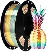 BBLIFE Silk Shiny Multi Color Fast Change Rainbow PLA Filament, 1kg 2.2lbs 1.75mm 3D Printing Mat...