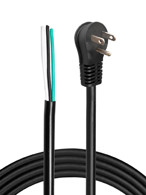 Iron Forge Cable 90 Degree Slim Plug Head Replacement Power Cord with Open End 