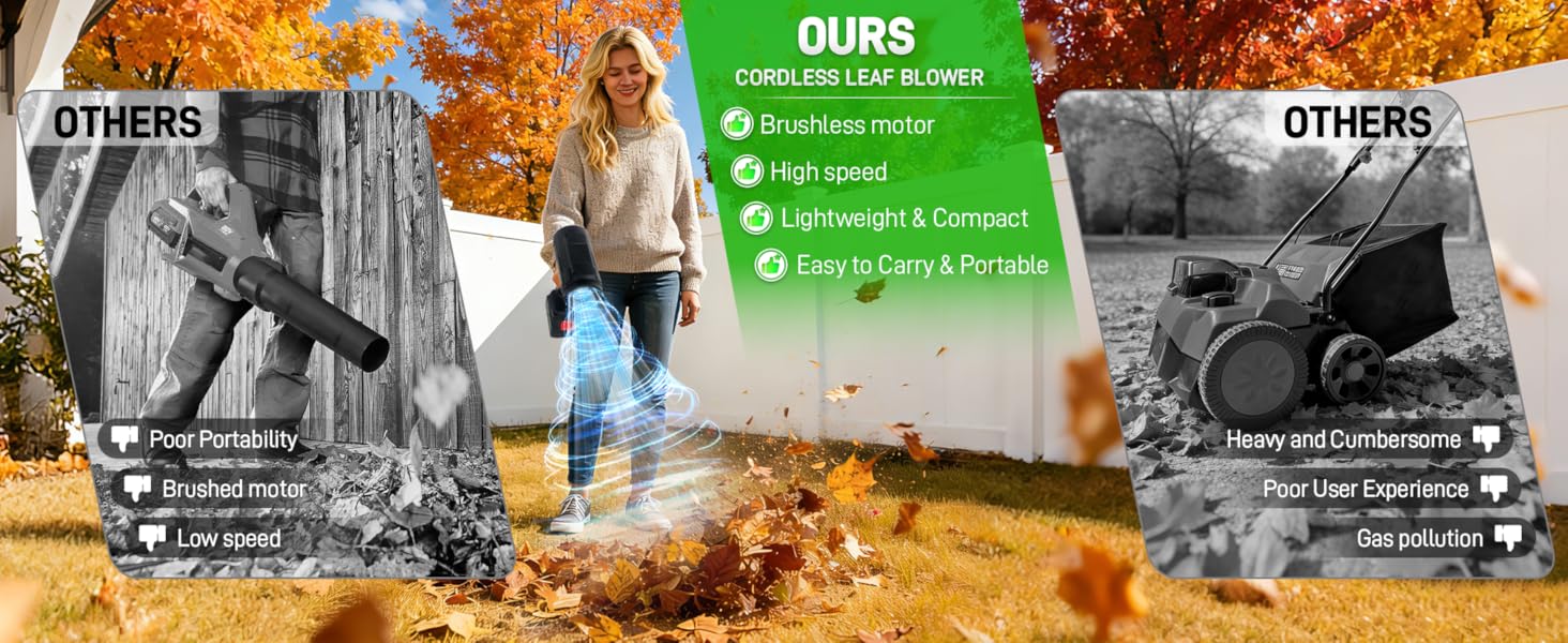 cordless leaf blower high power
