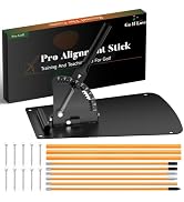 Golf Alignment Sticks Holder, Golf Training Aid with Alignment Sticks &amp; Protective Padding, Swing...