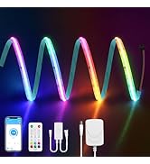 ALITOVE Addressable LED Strip WS2811 Music Sync Color Chasing COB LED Strip Light Bluetooth LED L...