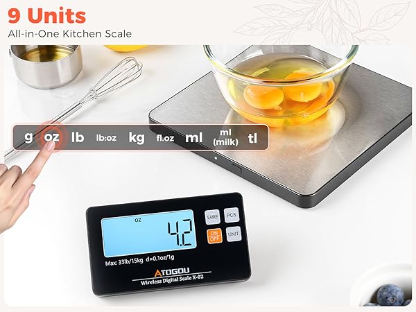Atogou Upgraded Wireless Food Scale