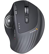 ProtoArc Wireless Trackball Mouse, EM01 NL Ergonomic Bluetooth Rollerball Thumb Rechargeable Comp...