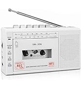SEMIER Small Cassette Player Recorder, Cassette to Digital Converter via USB or Micro SD Card, Po...