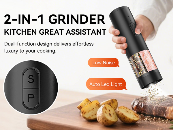 automatic salt and pepper grinder set