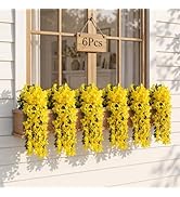 BROWNKNOT 6 Pcs Artificial Bougainvillea Flowers for Outdoor Decor UV Resistant Faux Silk Bougain...