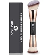 KINGMAS Foundation Brush, Premium Bronzer Makeup Brush, Double Ended Contour Brushes Flat &amp; Angle...