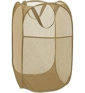 BATTOO Deluxe Strong Mesh Pop up Laundry Hamper Basket with Side Pocket for Laundry Room, Bathroo...