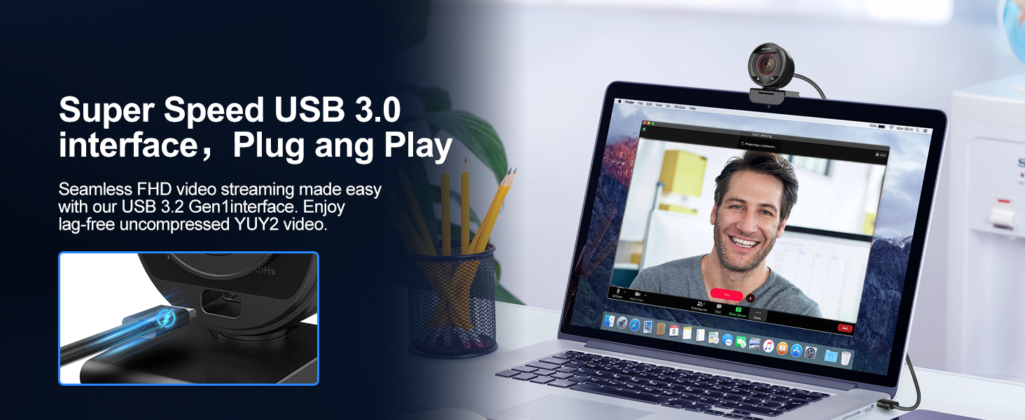 60 fps UHD Ultra xbox pro conferencing computers meetings usb-c streamer HD wbcam focus privacy