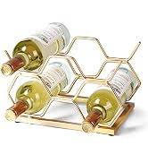 Drincarier Countertop Wine Rack - 5 Bottle Freestanding Modern Gold Metal Small Wine Rack - Table...
