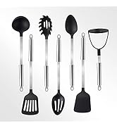 TJ POP Kitchen Utensils Set 7 Pcs, Premium Stainless Steel Heat Resistant Cooking Utensils Sets, ...