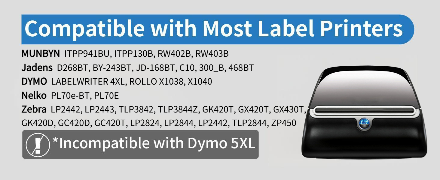 4x6 Compatible with most label printers