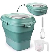 Viretec Large Rice Storage Container, 20lb to 50lb Collapsible Dry Food Storage Bins Dispenser wi...