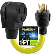 Campzlly Welder Adapter Cord, Nema L14-30P to 6-50R 4 Prong Twist Lock Generator Plug to 3 Prong ...