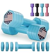 Zempox Adjustable Dumbbell Set of 2, 4 in 1 Hand Weights for Women at Home, 5 lb Weights Dumbbell...