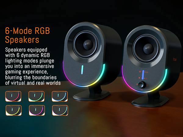 speakers with 6 different color