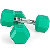 Portzon 8 Colors Options Compatible with Set of 2 Rubber Dumbbell Weight, Anti-Slip, Anti-roll, H...