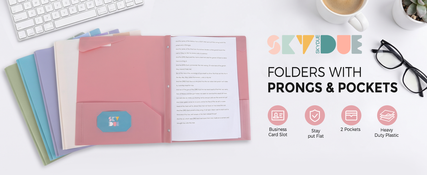 folders with pocket and prongs