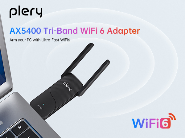 axe5400 usb wifi 6 adapter wifi dongle for desktop laptop pc tri band 6g 5.8g 2.4g network adapter