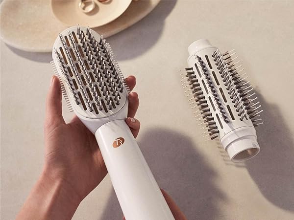 T3 AireBrush Duo with interchangeable paddle brush and round brush attachments