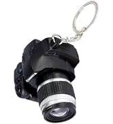 Black Camera Keychain with Sound, Key Ring Decor Bag Wallet Pendant,Mini Camera Design Keychain C...