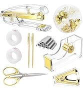 Office Supplies,Desk Accessories,with Stapler,Tape Dispenser,Staple Remover,Scissor,Ballpoint Pen...