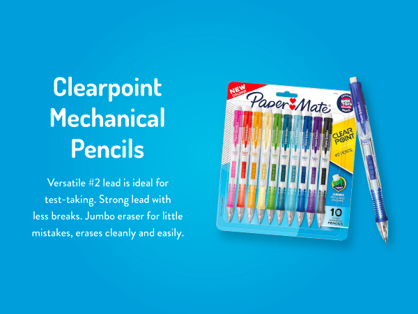 paper mate clearpoint mechanical pencils lead best write student test less breaks jumbo eraser 