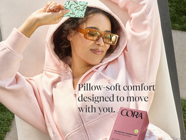 cora period liner panty liners 100% organic cotton topsheet feminine care regular long
