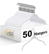 Quality Hangers Clothes Hangers 50 Pack - Non-Velvet Plastic Hangers for Clothes -Heavy Duty Coat...