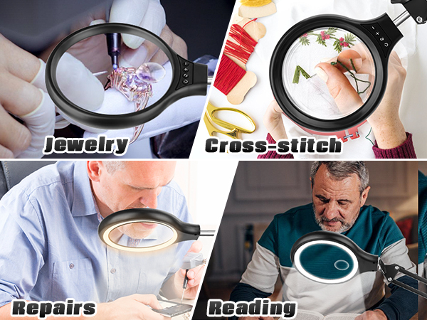 Magnifying glass with Light and Stand